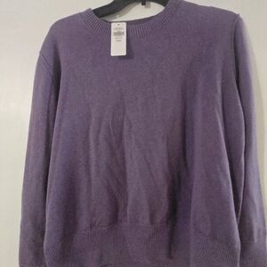 L L Bean Womens Crewneck Sweater Purple